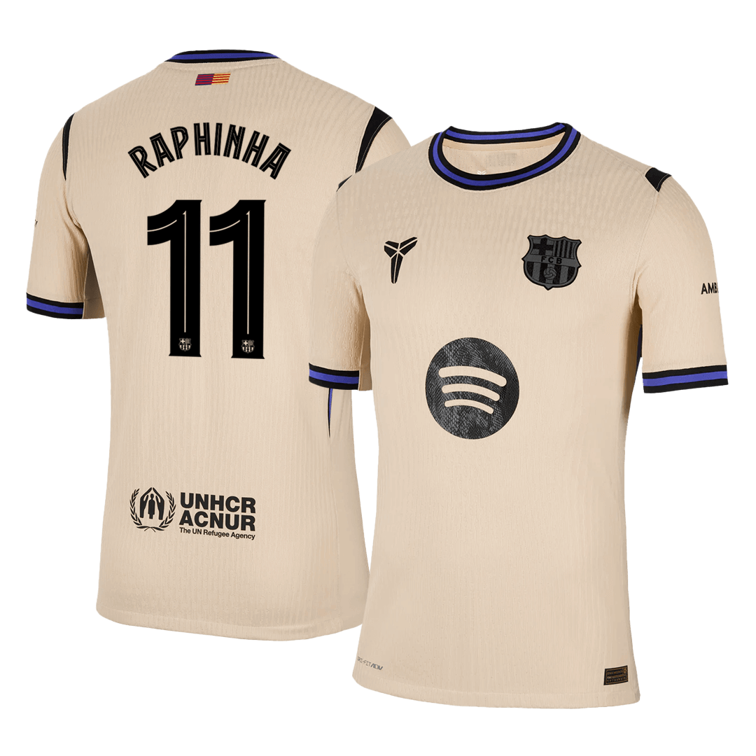 RAPHINHA #11 Men's Barcelona UCL 2025/26 Player Version Away Soccer Jersey - Slim Fit