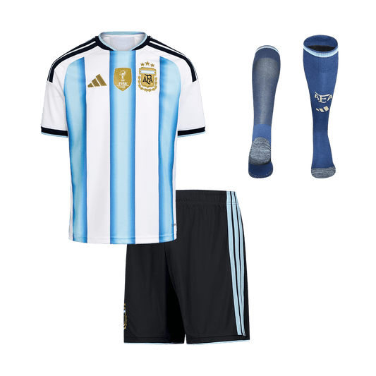 Kids Argentina World Cup 2026 Home Soccer Full Kit