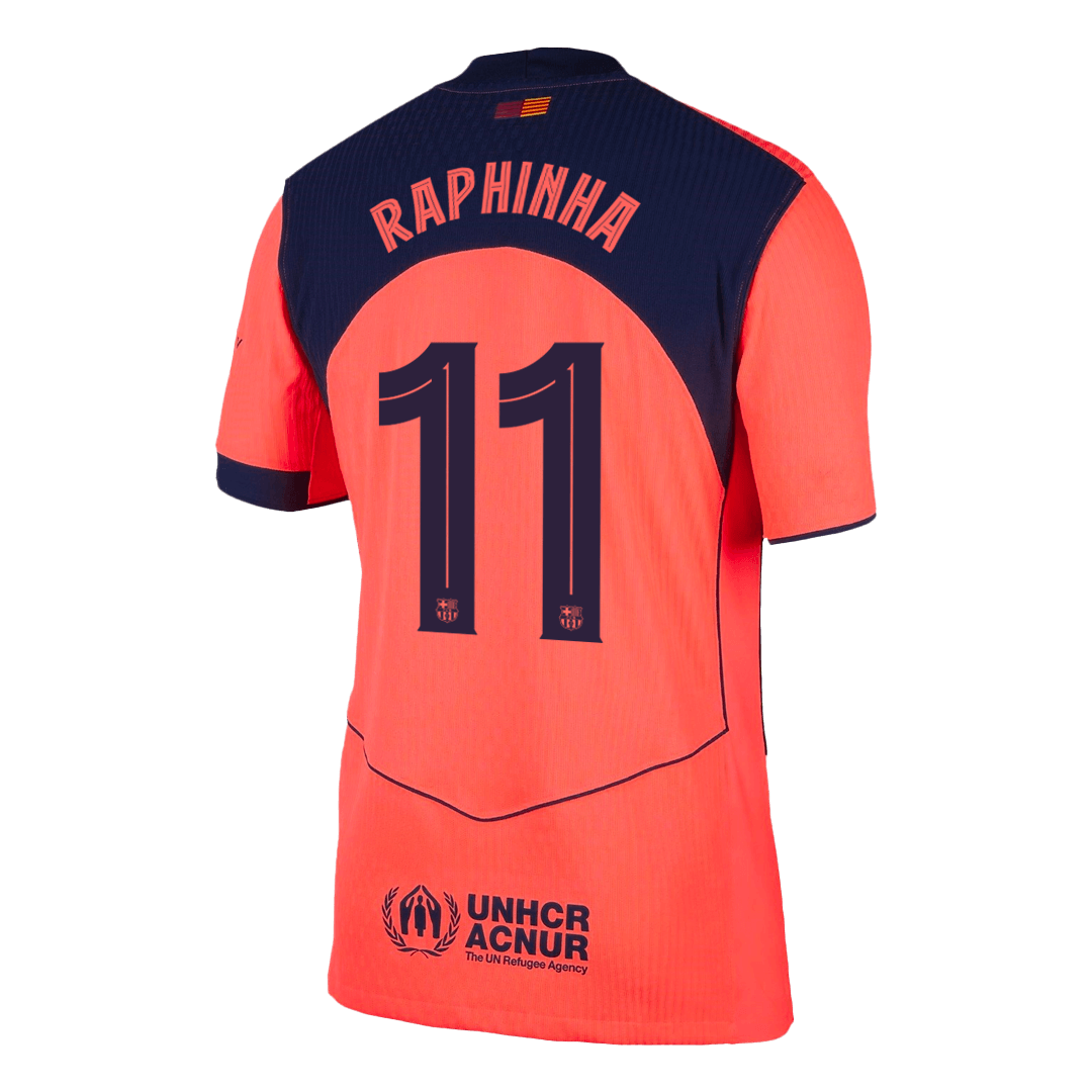RAPHINHA #11 Men's Barcelona UCL 2025/26 Player Version Third Away Soccer Jersey - Slim Fit