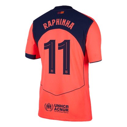 RAPHINHA #11 Men's Barcelona UCL 2025/26 Player Version Third Away Soccer Jersey - Slim Fit