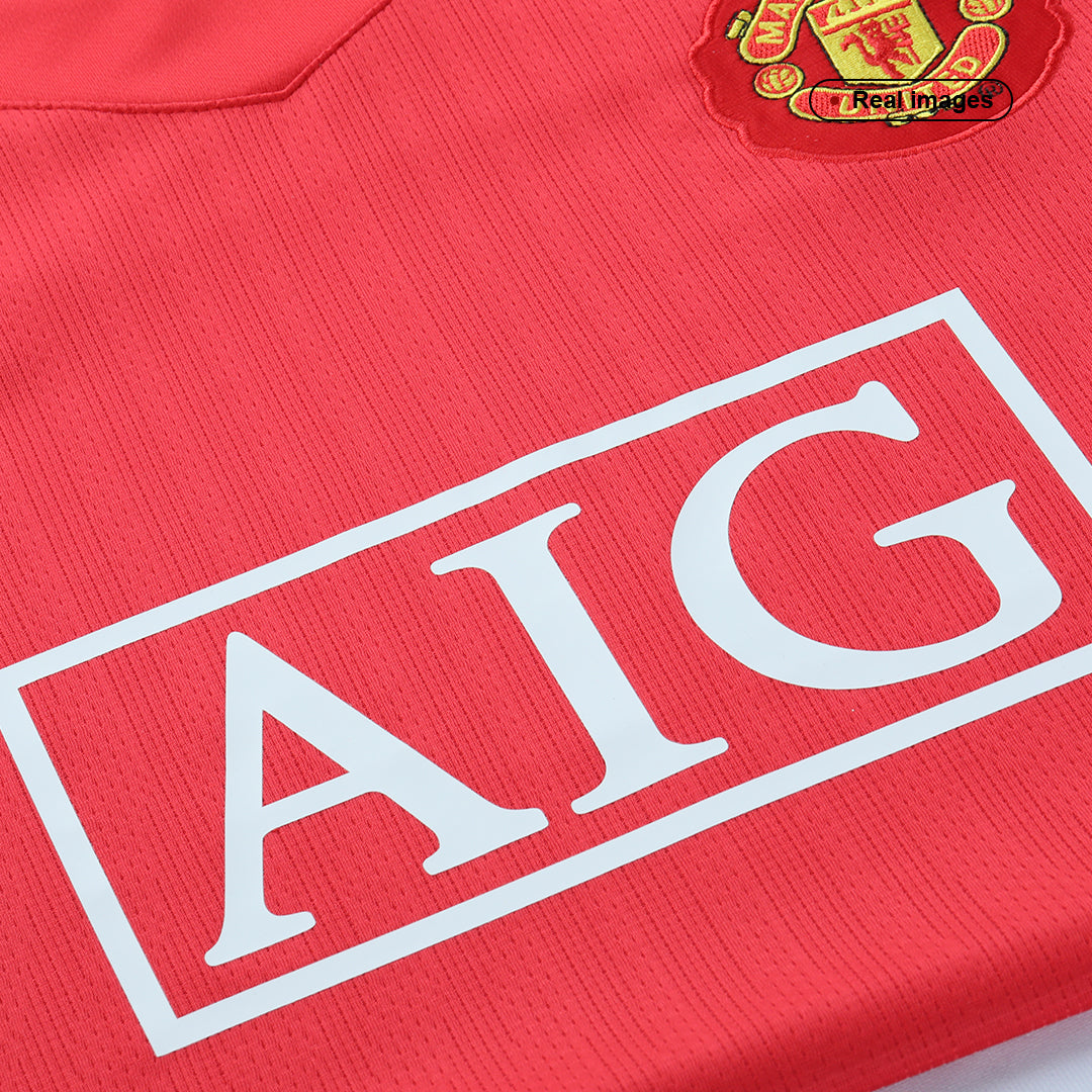 Retro SCHOLES #18 Men's Manchester United 2007/08 Home Soccer Jersey