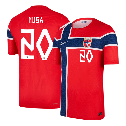 NUSA #20 Men's Norway World Cup 2026 Player Version Home Soccer Jersey - Slim Fit