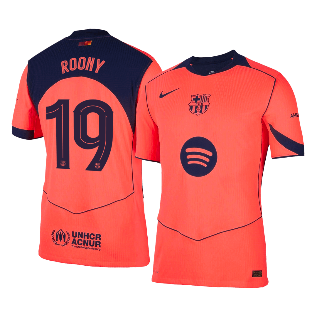 ROONY #19 Men's Barcelona UCL 2025/26 Player Version Third Away Soccer Jersey - Slim Fit