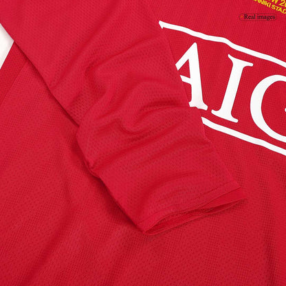 Retro Men's Manchester United 2007/08 Home Long Sleeve Soccer Jersey