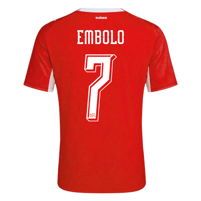 Switzerland World Cup 2026 Home Soccer Jersey - EMBOLO #7