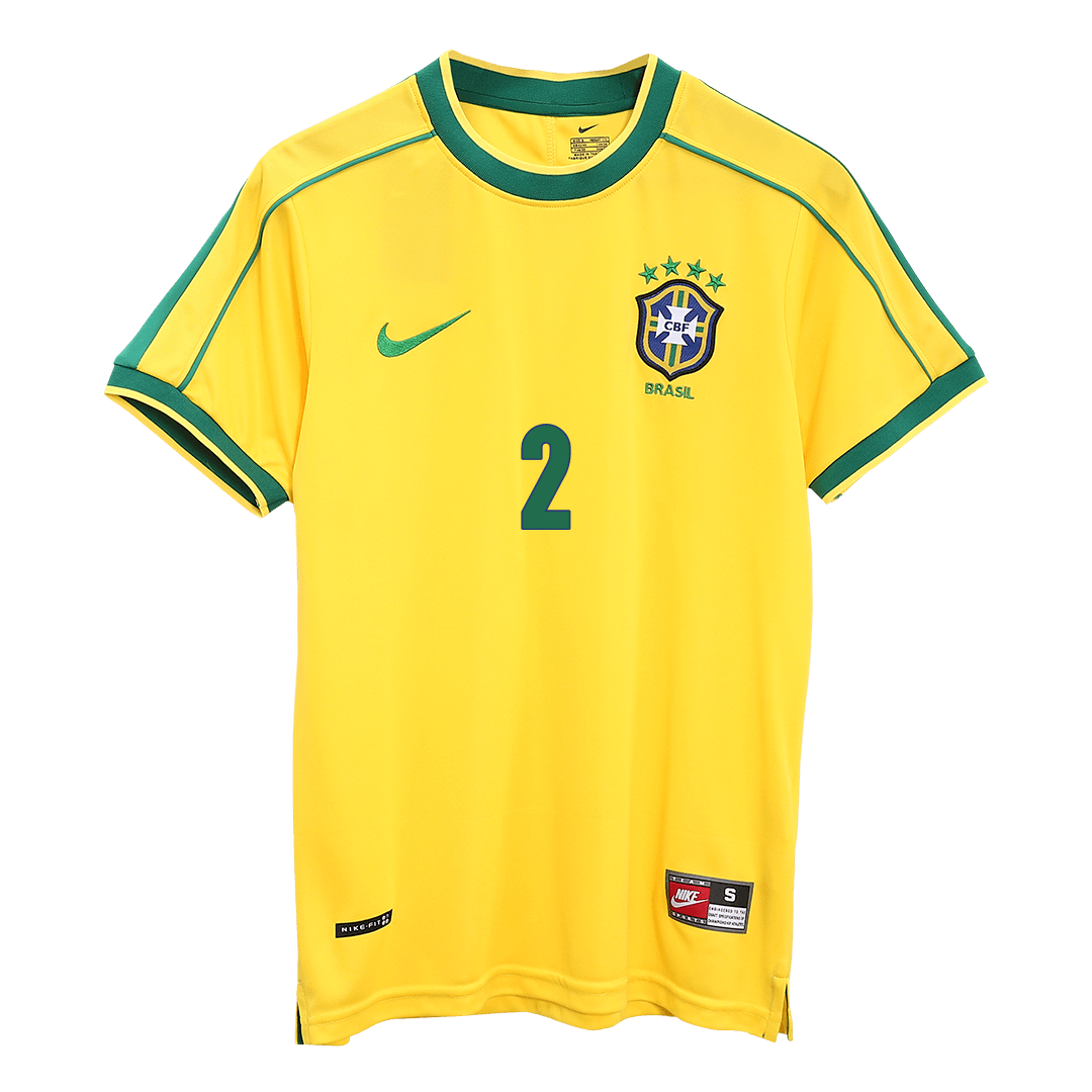 Brazil World Cup 1998 Retro Home Soccer Jersey - CAFU #2