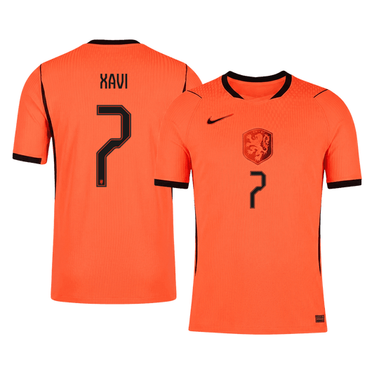XAVI #7 Men's Netherlands World Cup 2026 Player Version Home Soccer Jersey - Slim Fit