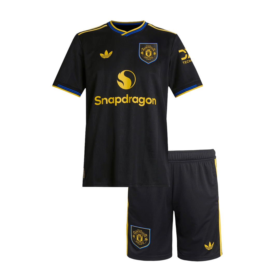 Kids Manchester United 2025/26 Third Away Soccer Kit