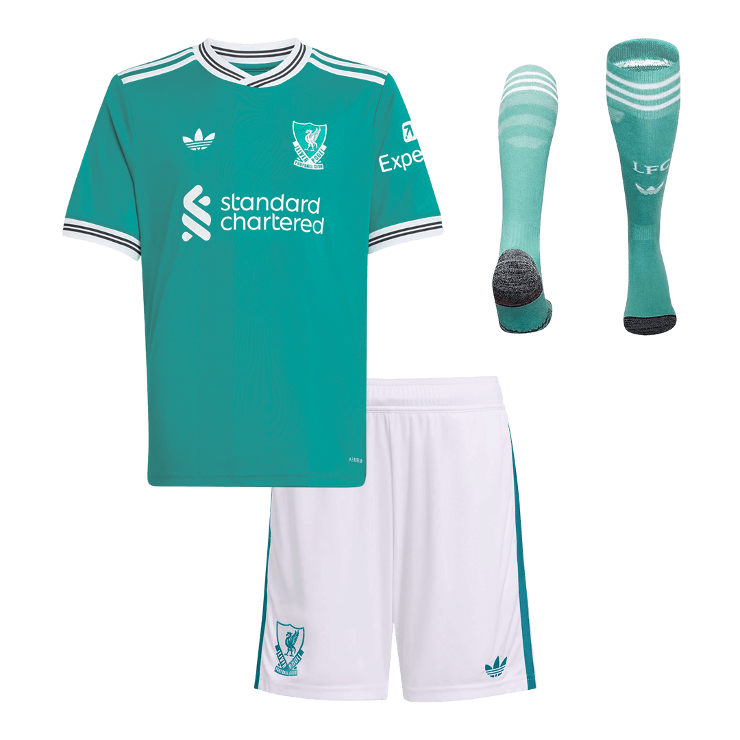 Kids Liverpool 2025/26 Third Away Soccer Full Kit