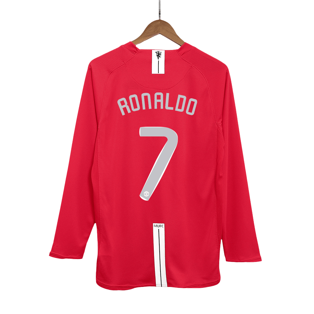 Manchester United 2007/08 Retro Long Sleeve Home Soccer Jersey - RONALDO #7 – UCL Final