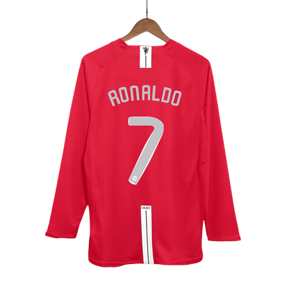 Manchester United 2007/08 Retro Long Sleeve Home Soccer Jersey - RONALDO #7 – UCL Final