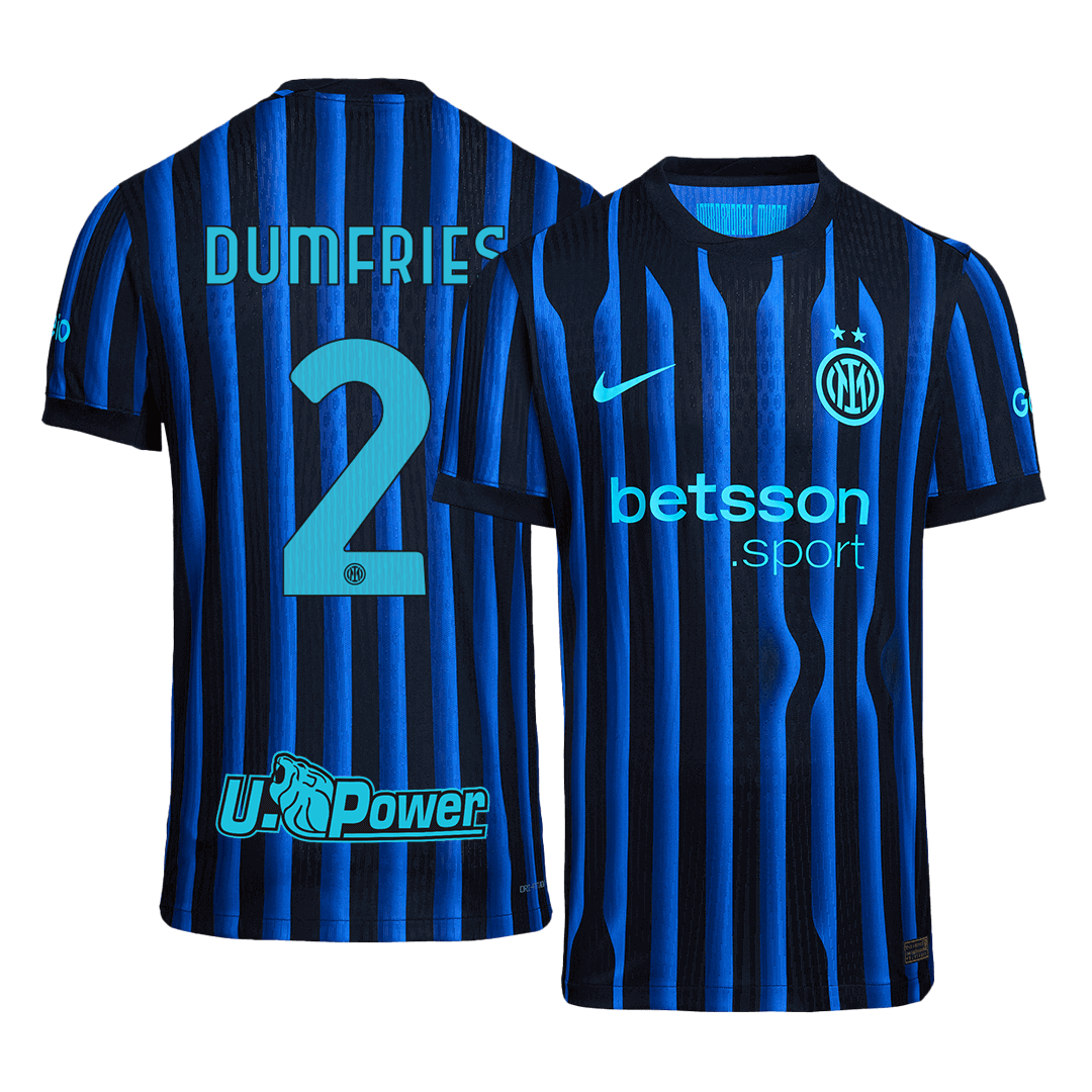 DUMFRIES #2 Men's Inter Milan 2025/26 Player Version Home Soccer Jersey - Slim Fit
