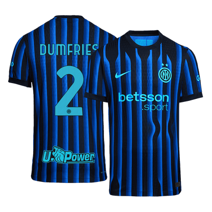 DUMFRIES #2 Men's Inter Milan 2025/26 Player Version Home Soccer Jersey - Slim Fit