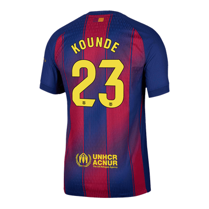 KOUNDE #23 Men's Barcelona 2025/26 Player Version Home Soccer Jersey - Slim Fit