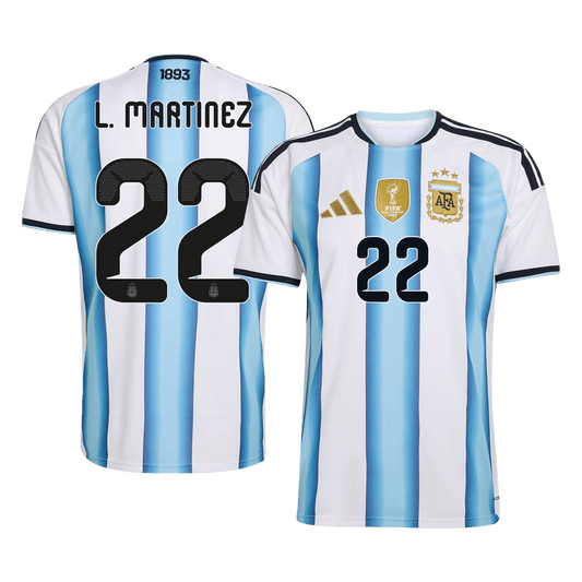 Argentina World Cup 2026 Home Soccer Jersey - L. MARTINEZ #22