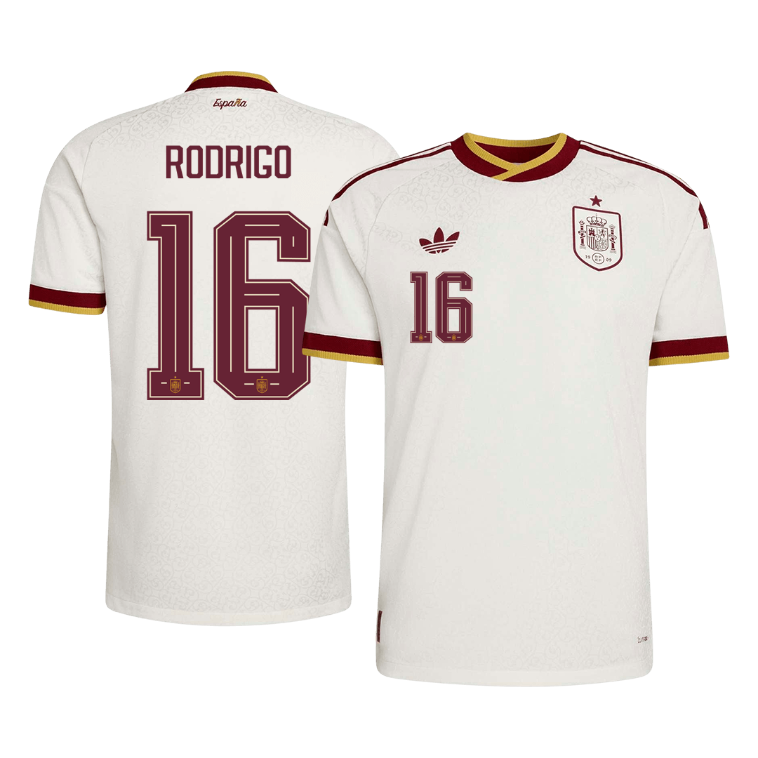 RODRIGO #16 Men's Spain World Cup 2026 Player Version Away Soccer Jersey - Slim Fit
