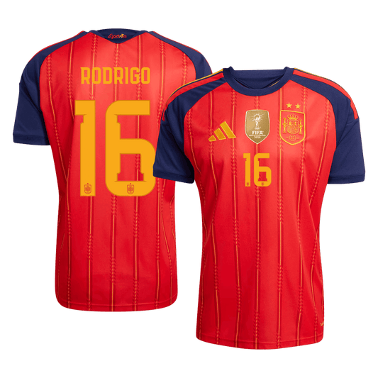 Spain World Cup 2026 Home Soccer Jersey - RODRIGO #16 - Champion Edition