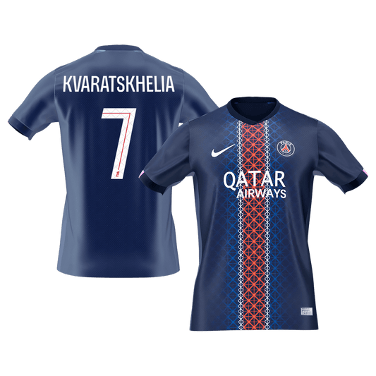 KVARATSKHELIA #7 Men's PSG 2025/26 Home Soccer Jersey [PREMIUM]