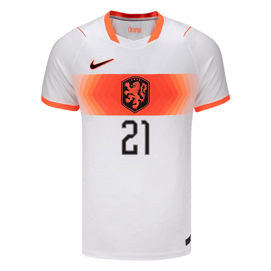 F.DE JONG #21 Men's Netherlands World Cup 2026 Away Soccer Jersey