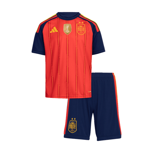 Kid's Spain World Cup 2026 Champion Edition Home Soccer Jersey Kit
