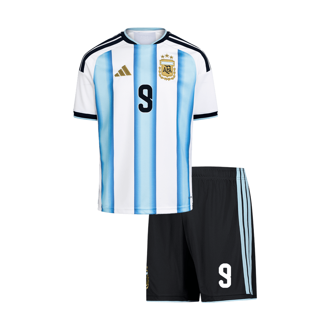 Kids Argentina World Cup 2026 Home Soccer Kit - J. ALVAREZ #9