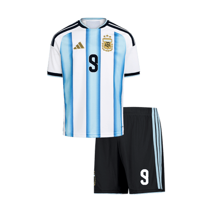 Kids Argentina World Cup 2026 Home Soccer Kit - J. ALVAREZ #9