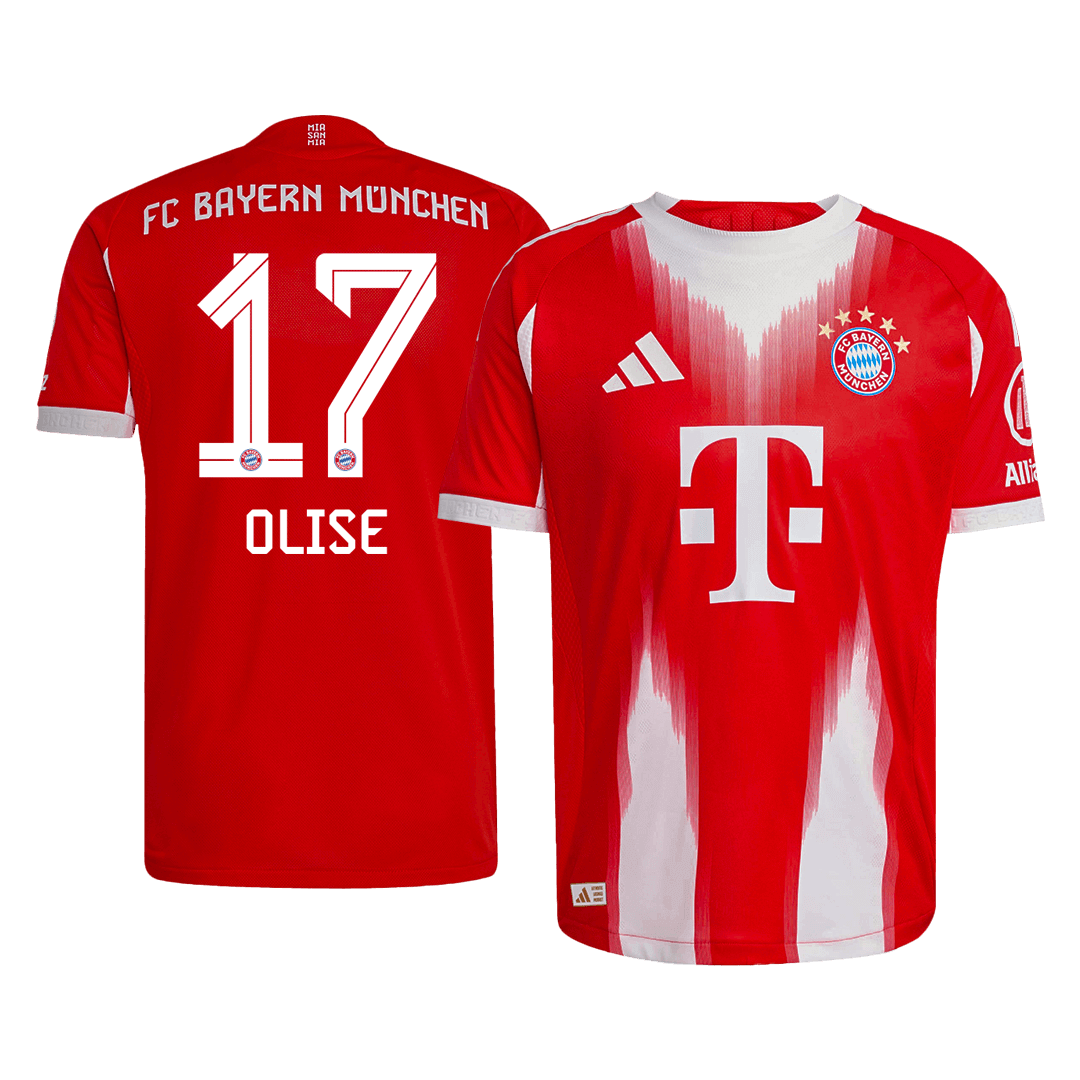 OLISE #17 Men's Bayern Munich 2025/26 Player Version Home Soccer Jersey - Slim Fit
