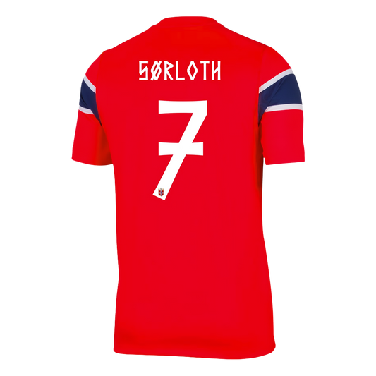 SØRLOTH #7 Men's Norway World Cup 2026 Home Soccer Jersey