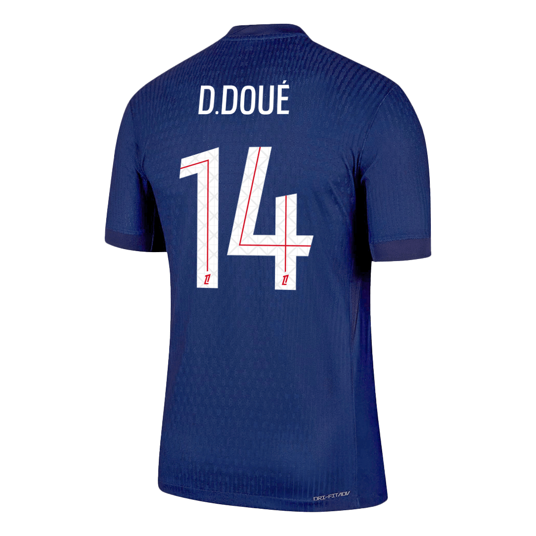 D.DOUÉ #14 Men's PSG 2025/26 Player Version Home Soccer Jersey - Slim Fit