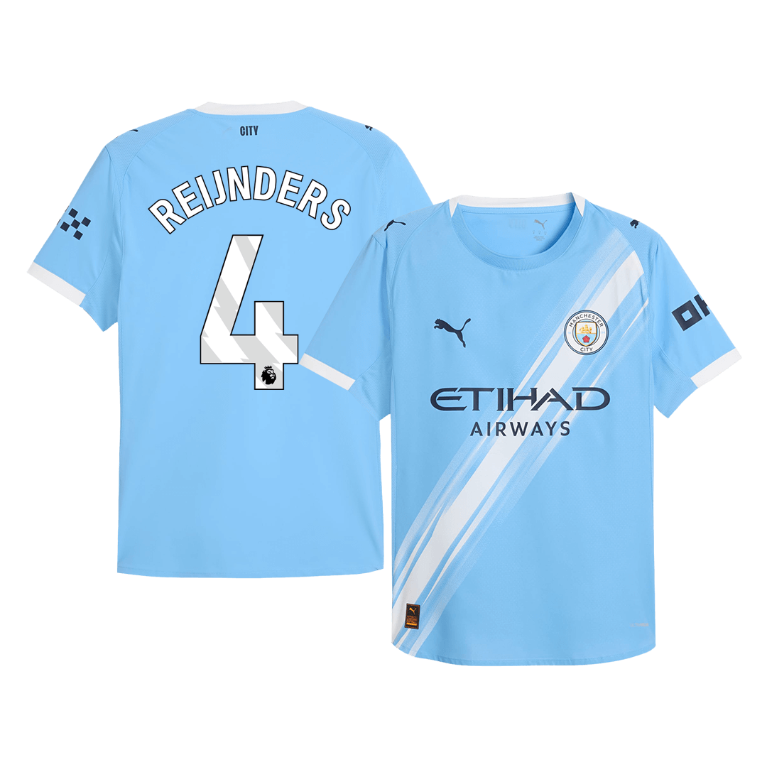 Manchester City 2025/26 Home Soccer Jersey - REIJNDERS #4 (Player Edition)