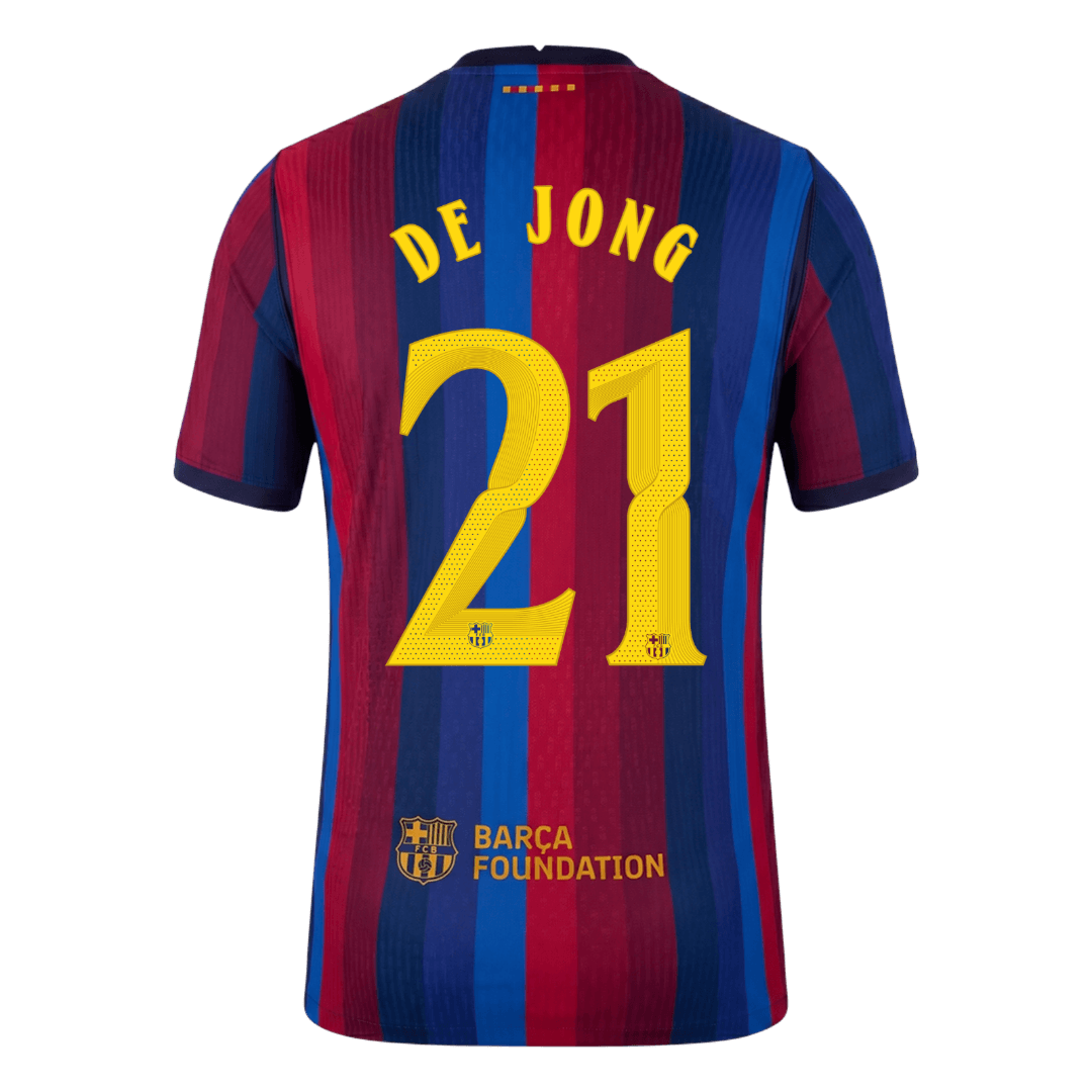 Barcelona 2026/27 Home Soccer Jersey - DE JONG #21 – UCL (Player Edition)