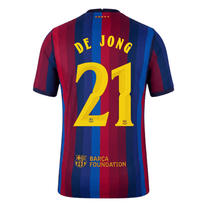 Barcelona 2026/27 Home Soccer Jersey - DE JONG #21 – UCL (Player Edition)