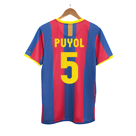 Retro PUYOL #5 Men's Barcelona 2010/11 Home Soccer Jersey