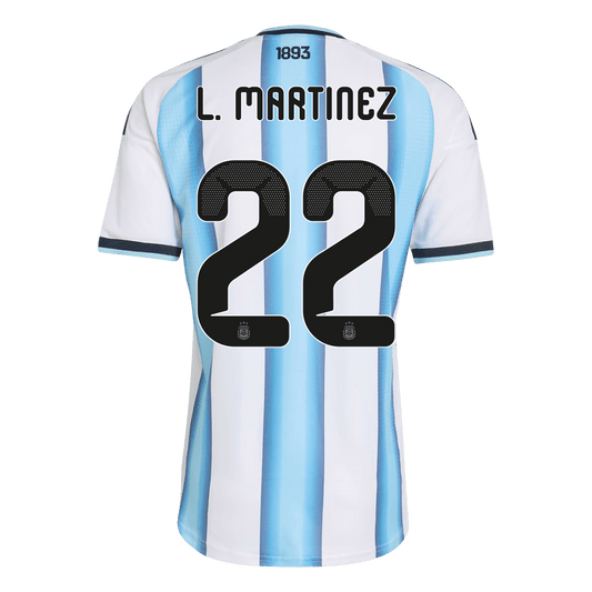 Argentina World Cup 2026 Home Soccer Jersey - L. MARTINEZ #22 (Player Edition)