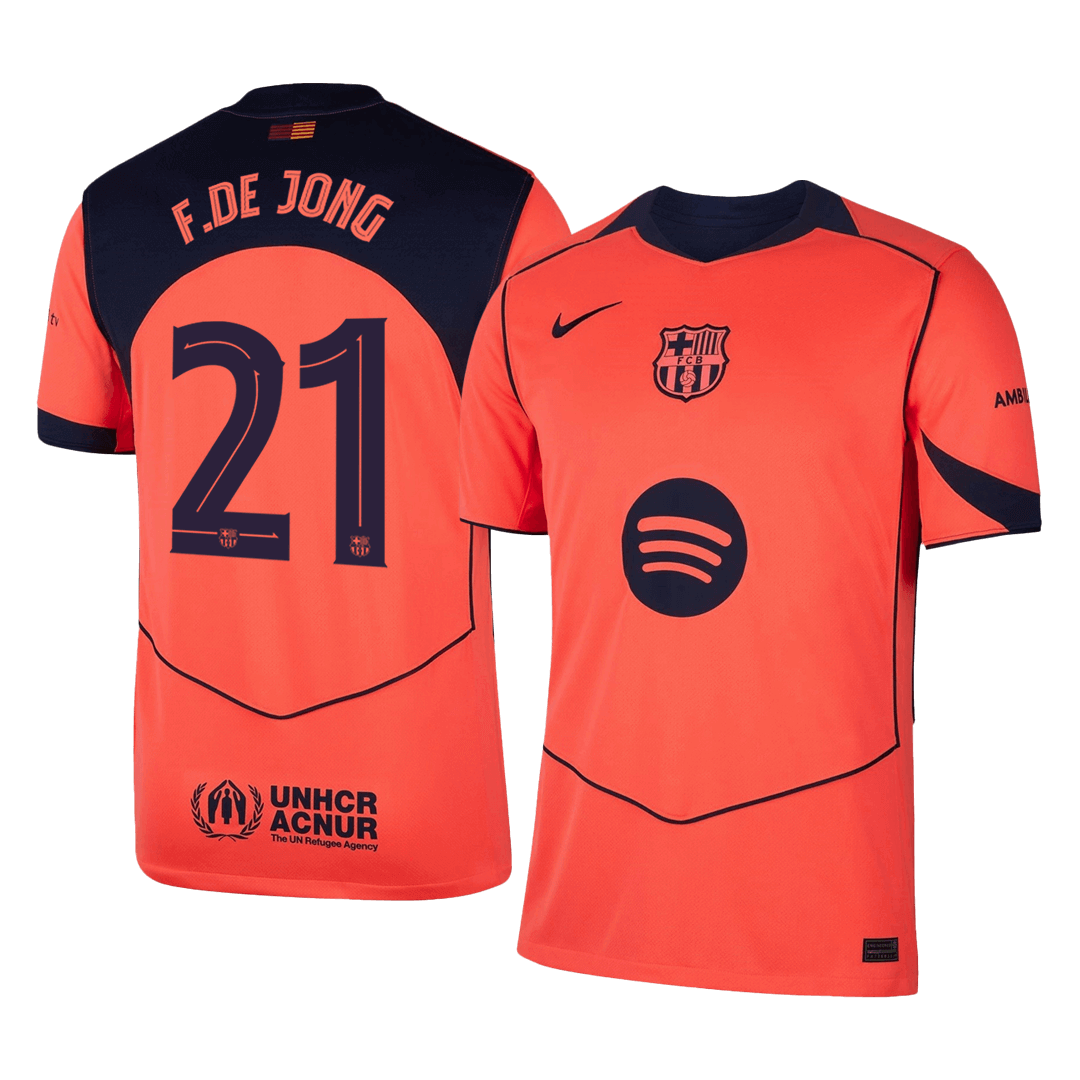 F.DE JONG #21 Men's Barcelona UCL 2025/26 Third Away Soccer Jersey