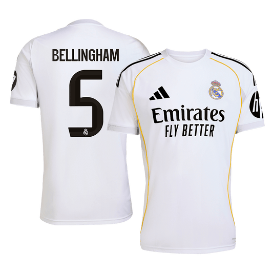 Real Madrid 2025/26 Home Soccer Jersey - BELLINGHAM #5