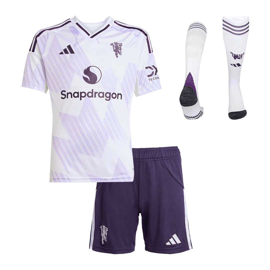 Kids Manchester United 2025/26 Away Soccer Full Kit