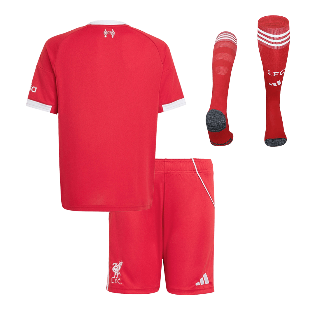 Kid's Liverpool 2025/26 Home Soccer Jersey Full Kit
