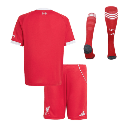 Kid's Liverpool 2025/26 Home Soccer Jersey Full Kit