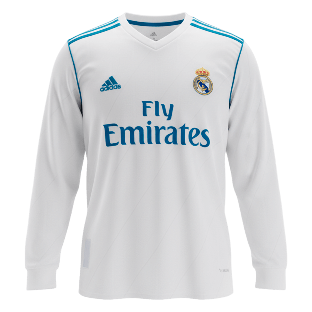 Retro KROOS #8 Men's Real Madrid 2017/18 Home Long Sleeve Soccer Jersey