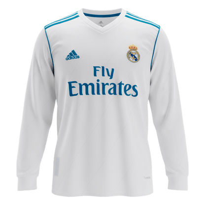 Retro KROOS #8 Men's Real Madrid 2017/18 Home Long Sleeve Soccer Jersey
