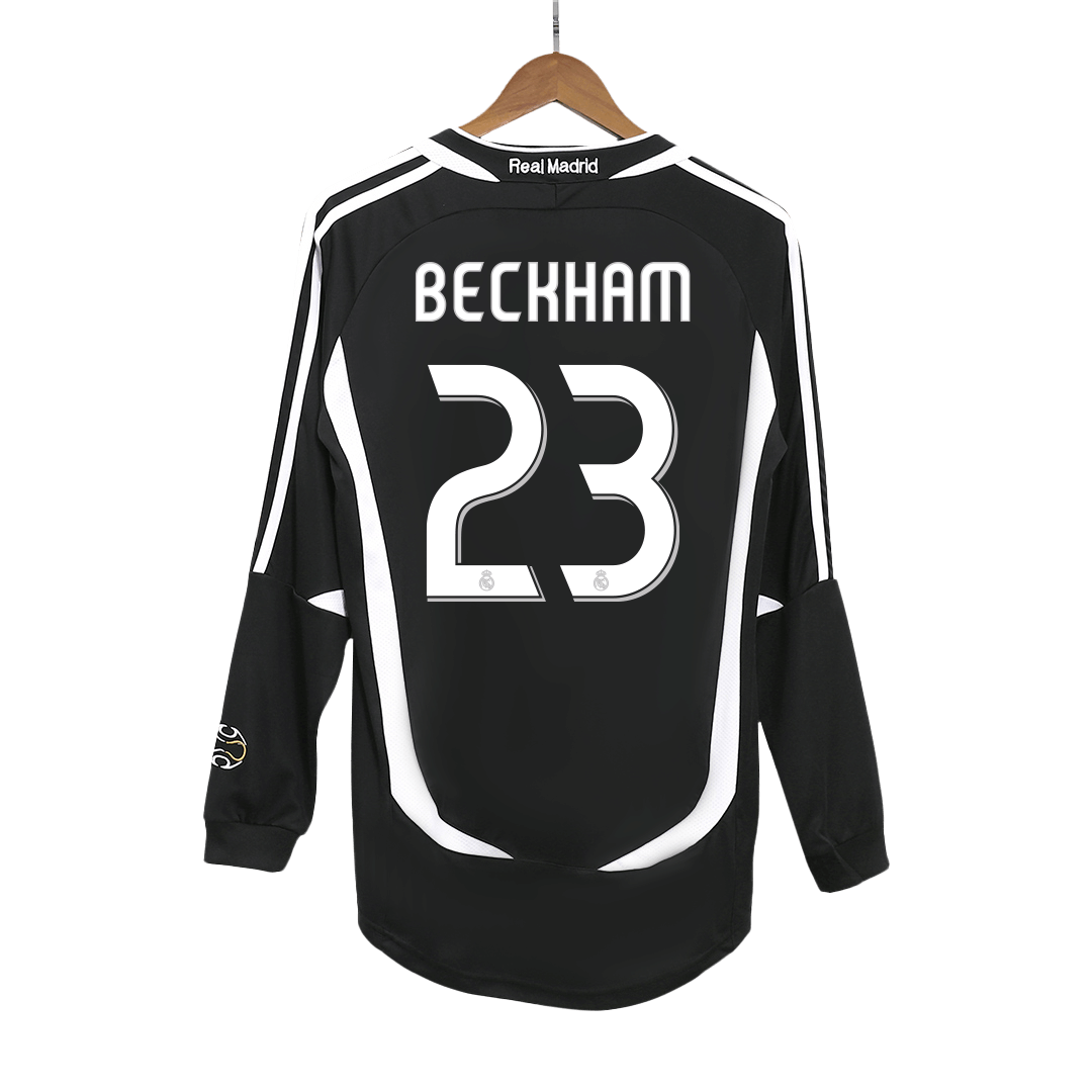 Real Madrid 2006/07 Retro Long Sleeve Away Soccer Jersey - BECKHAM #23