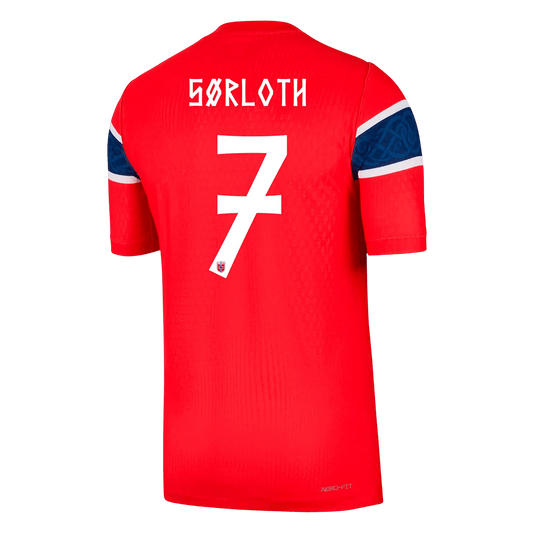 SØRLOTH #7 Men's Norway World Cup 2026 Player Version Home Soccer Jersey - Slim Fit