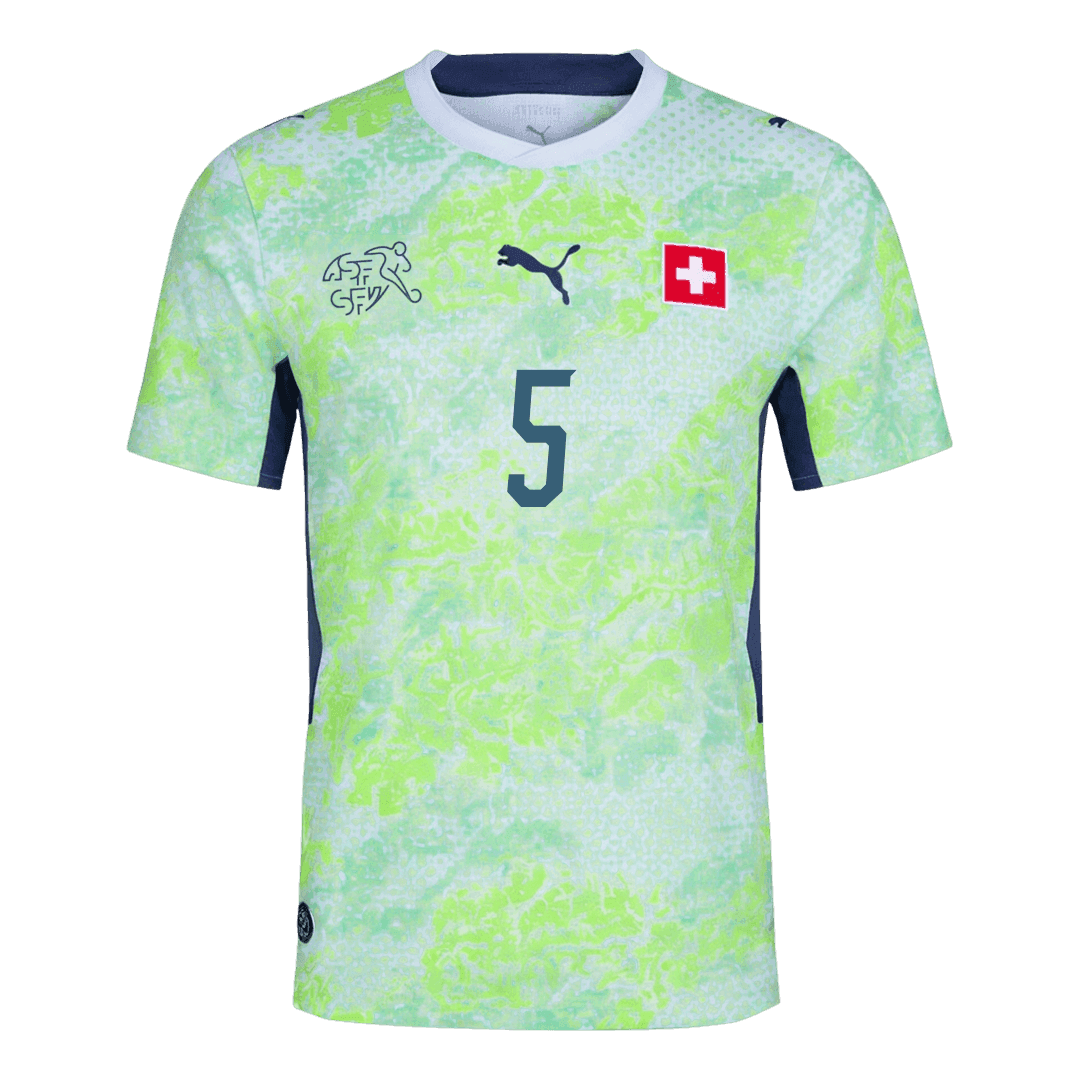 Switzerland World Cup 2026 Away Soccer Jersey - AKANJI #5 (Player Edition)