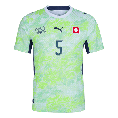 Switzerland World Cup 2026 Away Soccer Jersey - AKANJI #5 (Player Edition)