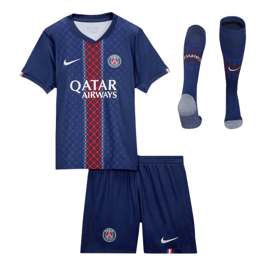 Kid's PSG 2025/26 Home Soccer Jersey Full Kit