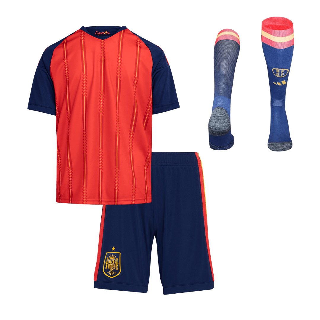Kid's Spain World Cup 2026 Champion Edition Home Soccer Jersey Full Kit