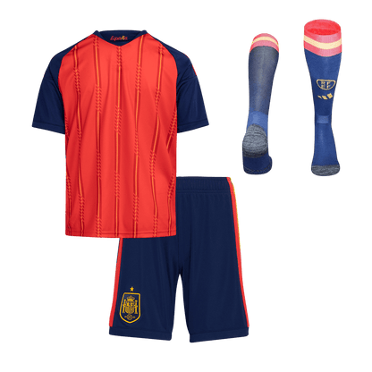 Kid's Spain World Cup 2026 Champion Edition Home Soccer Jersey Full Kit