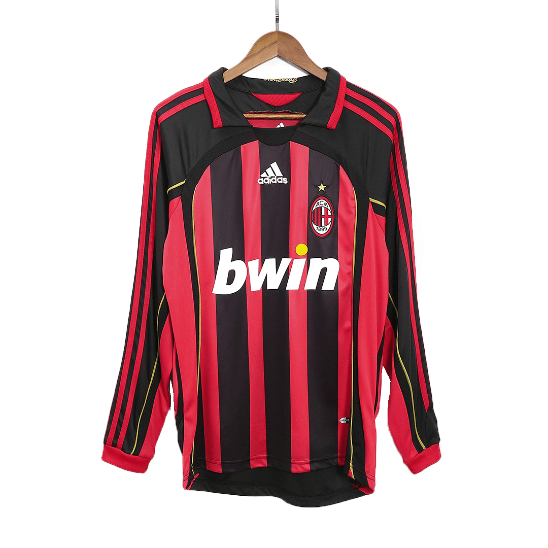 AC Milan 2006/07 Retro Long Sleeve Home Soccer Jersey