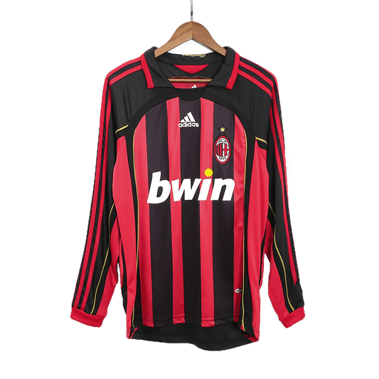 AC Milan 2006/07 Retro Long Sleeve Home Soccer Jersey